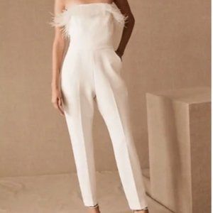 Anthropologie x BHLDN Saylor Janae Strapless Feather Jumpsuit